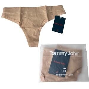 NEW Second Skin THONG PANTY Comfort Lace Waist Women’s XS 0-2 Maple Sugar Beige